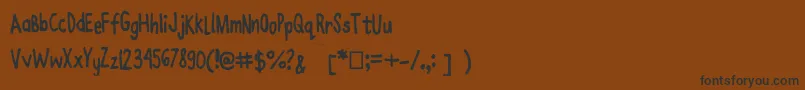Czcionka Joanneenzymekinetics – czarne czcionki na brązowym tle