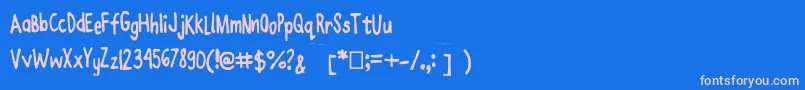 フォントJoanneenzymekinetics – ピンクの文字、青い背景