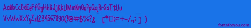 Czcionka Joanneenzymekinetics – fioletowe czcionki na niebieskim tle