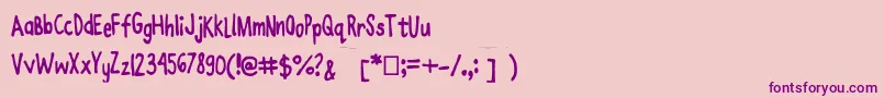 フォントJoanneenzymekinetics – ピンクの背景に紫のフォント