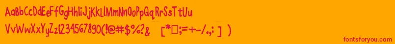 Joanneenzymekinetics Font – Red Fonts on Orange Background