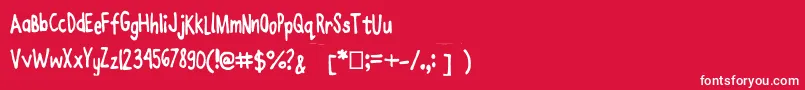 フォントJoanneenzymekinetics – 赤い背景に白い文字