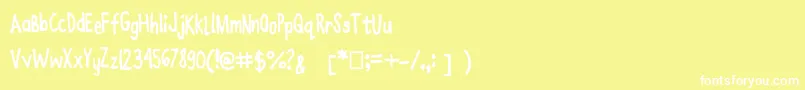 フォントJoanneenzymekinetics – 黄色い背景に白い文字