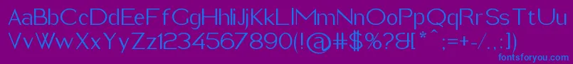 Imelda Font – Blue Fonts on Purple Background