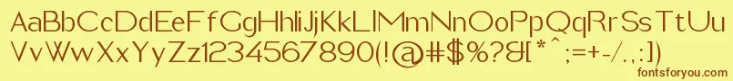 Imelda Font – Brown Fonts on Yellow Background