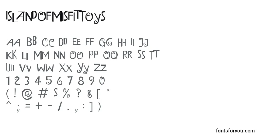 Czcionka IslandOfMisfitToys – alfabet, cyfry, specjalne znaki