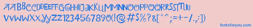 IslandOfMisfitToys Font – Blue Fonts on Pink Background