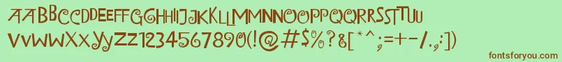 IslandOfMisfitToys Font – Brown Fonts on Green Background