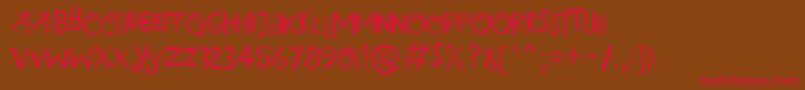 IslandOfMisfitToys Font – Red Fonts on Brown Background