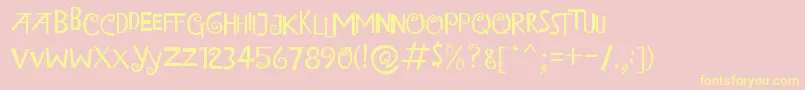 IslandOfMisfitToys Font – Yellow Fonts on Pink Background