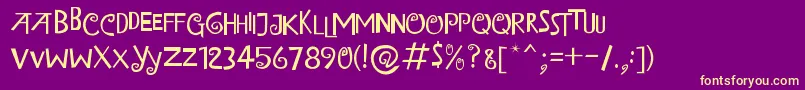 Fonte IslandOfMisfitToys – fontes amarelas em um fundo roxo