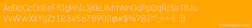 HurufoNumeroThin-Schriftart – Rosa Schriften auf orangefarbenem Hintergrund
