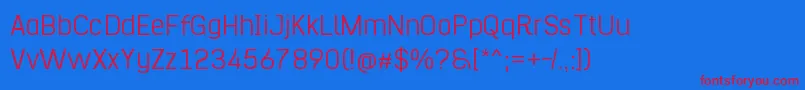 HurufoNumeroThin Font – Red Fonts on Blue Background