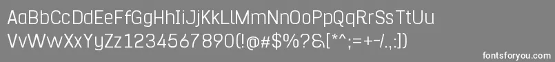 フォントHurufoNumeroThin – 灰色の背景に白い文字