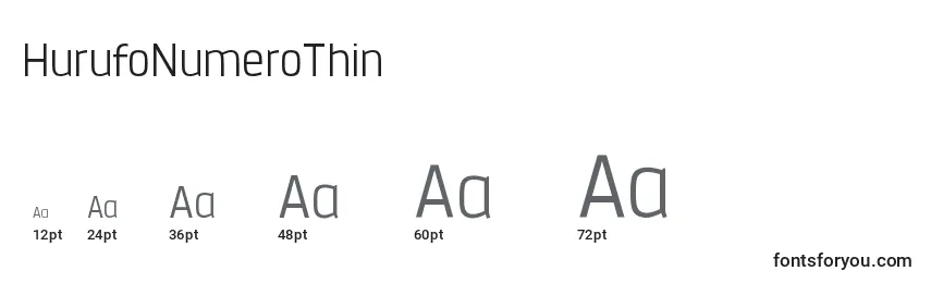 HurufoNumeroThin Font Sizes