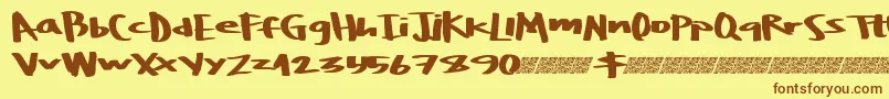 Boulderrough Font – Brown Fonts on Yellow Background