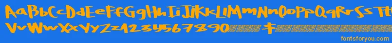 Boulderrough Font – Orange Fonts on Blue Background