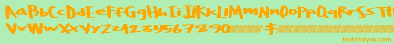 Boulderrough Font – Orange Fonts on Green Background