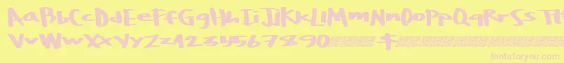 Boulderrough Font – Pink Fonts on Yellow Background