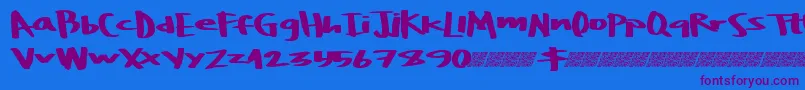 Boulderrough Font – Purple Fonts on Blue Background