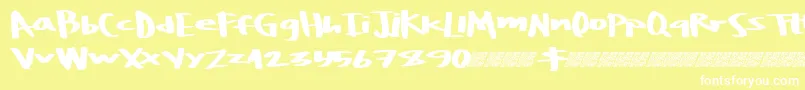 Boulderrough Font – White Fonts on Yellow Background