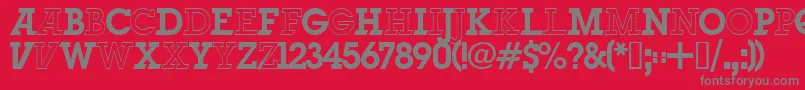 Unbrarg Font – Gray Fonts on Red Background