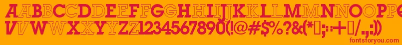 Unbrarg Font – Red Fonts on Orange Background