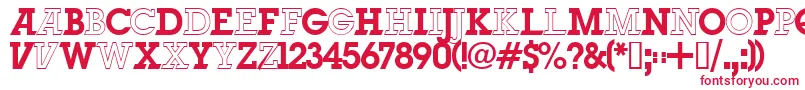 Unbrarg Font – Red Fonts on White Background