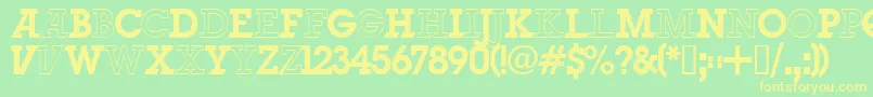 Unbrarg Font – Yellow Fonts on Green Background