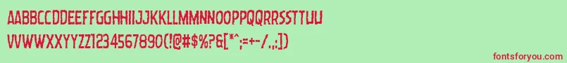 Wormcuisinecond Font – Red Fonts on Green Background