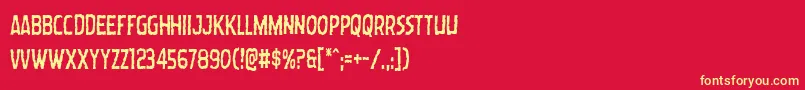 Czcionka Wormcuisinecond – żółte czcionki na czerwonym tle