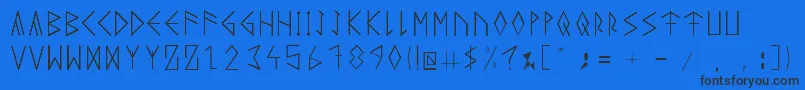 RuneicityDecorative001 Font – Black Fonts on Blue Background
