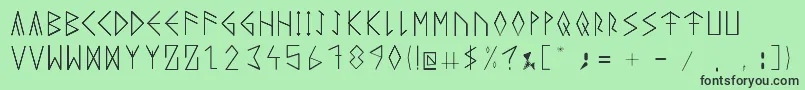 RuneicityDecorative001 Font – Black Fonts on Green Background