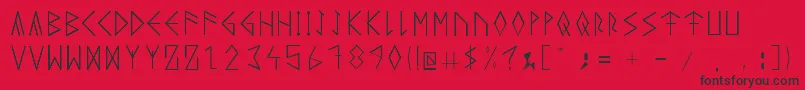 フォントRuneicityDecorative001 – 赤い背景に黒い文字