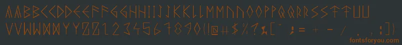 Шрифт RuneicityDecorative001 – коричневые шрифты на чёрном фоне