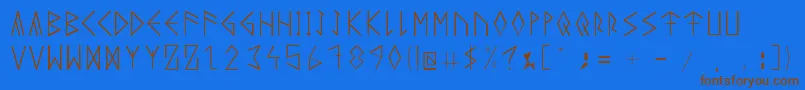 RuneicityDecorative001 Font – Brown Fonts on Blue Background