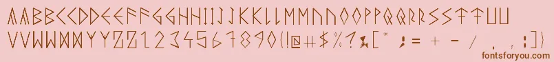 RuneicityDecorative001 Font – Brown Fonts on Pink Background