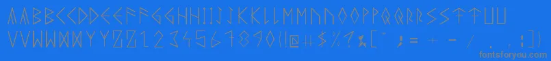 RuneicityDecorative001 Font – Gray Fonts on Blue Background