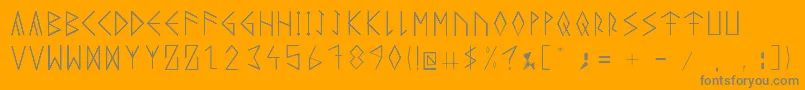 RuneicityDecorative001 Font – Gray Fonts on Orange Background