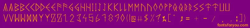 RuneicityDecorative001 Font – Orange Fonts on Purple Background