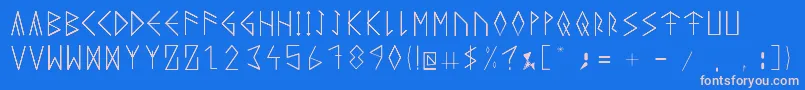 RuneicityDecorative001 Font – Pink Fonts on Blue Background