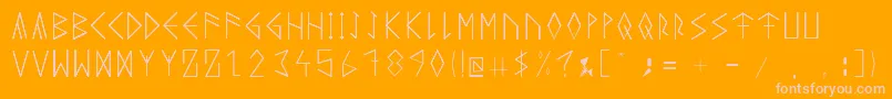 RuneicityDecorative001 Font – Pink Fonts on Orange Background