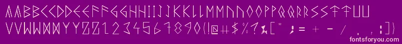 RuneicityDecorative001 Font – Pink Fonts on Purple Background