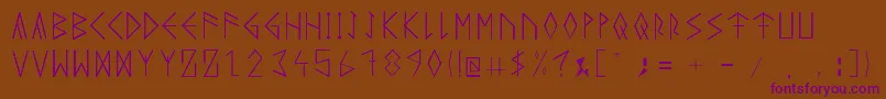 RuneicityDecorative001 Font – Purple Fonts on Brown Background