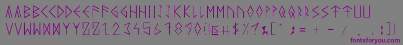RuneicityDecorative001 Font – Purple Fonts on Gray Background