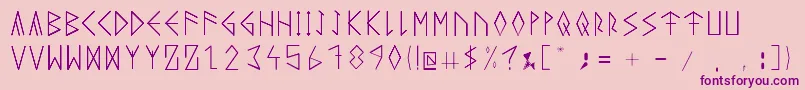 RuneicityDecorative001 Font – Purple Fonts on Pink Background