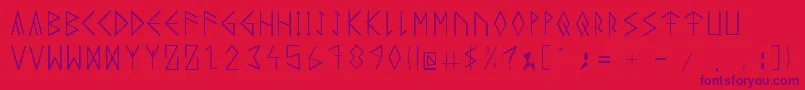 RuneicityDecorative001 Font – Purple Fonts on Red Background