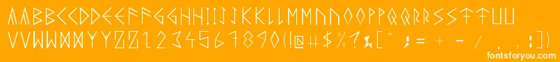 RuneicityDecorative001 Font – White Fonts on Orange Background