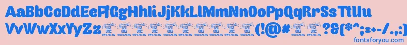 Capricasanspersonaluse Font – Blue Fonts on Pink Background