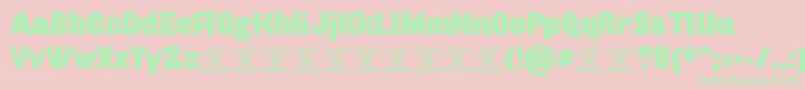 Capricasanspersonaluse-Schriftart – Grüne Schriften auf rosa Hintergrund